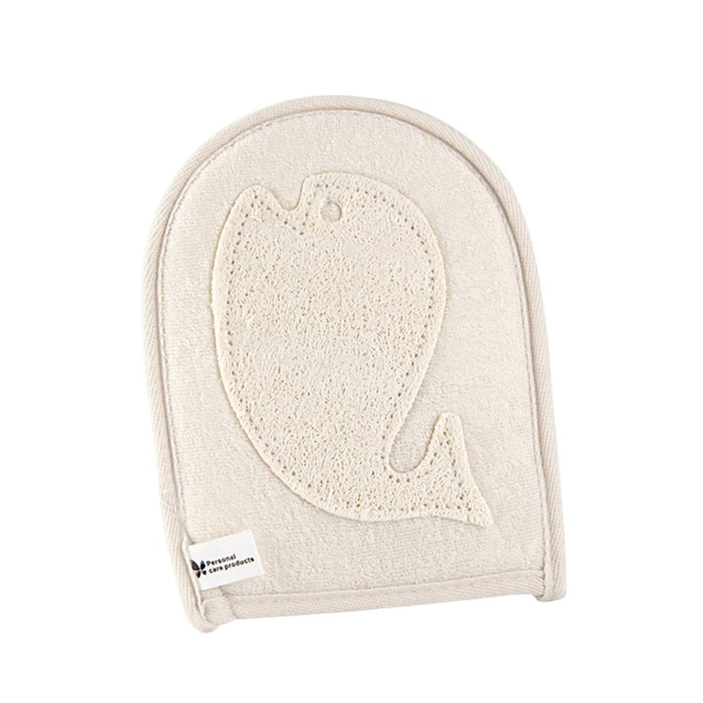Beatifufu Natural Loofah Bath Glove Exfoliating Scrub Mitt with Thumb for Body Shower Sauna Stretchy Universal Fits Easy to Clean and Quick-dry Hook Design for Men Women