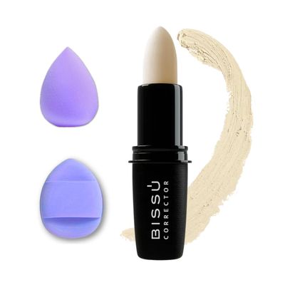 Beetbul Beauty Set  Stick Correcting Concealer 4.7 g + Finger Puff + Mini Makeup Sponge (Colors Vary) (02 Light Beige)
