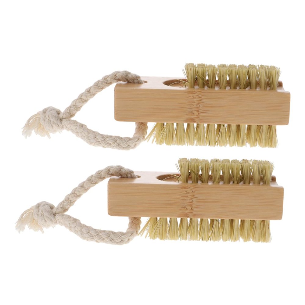 COOLHIYA 2pcs Nail Cleaning Brush with Ergonomic Handle for Women Gentle Fingernail and Toenail Scrub Brushes Compact Lightweight Design for Travel and Bathroom Use