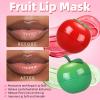 4 PCS Bee Lip Balm Lip Mask Fruit Pot, Strawberry & Apple & Lemon & Peach Moisturizing Lip Sleeping Mask Overnight Lip Treatment for Women, Color Lip Balm for Reduce Fine Lines,Repair Dry Cracked Lips view 2