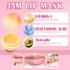 4 PCS Bee Lip Balm Lip Mask Fruit Pot, Strawberry & Apple & Lemon & Peach Moisturizing Lip Sleeping Mask Overnight Lip Treatment for Women, Color Lip Balm for Reduce Fine Lines,Repair Dry Cracked Lips view 4