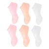 Beatifufu Elastic Silicone Moisturizing Socks for Cracked Heels Foot Covers for Women Comfortable Fit Foot Care for Dry Skin Heel Crack Prevention and Softening Pink Nude White view 1