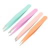 COOLHIYA 4pcs Stainless Steel Eyebrow Clamps Lightweight Precision Grooming Tweezers for Facial Hair Removal Portable Beauty Tool for Women Men Random Color view 1