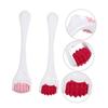 Beatifufu 4Pcs Facial Silicone Rollers Eye Massage Tool Small Face Roller for Puffiness and Dark Circles Relief Portable Skin Massage Pink Rose Red view 3