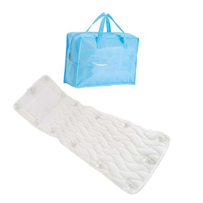 Anneome White Bathroom Suction Tub Pillow with Cloth Cover Neck and Head Support for Spa and Bath Relaxation and Comfortable Bath Pillow for Home and Hotel Use