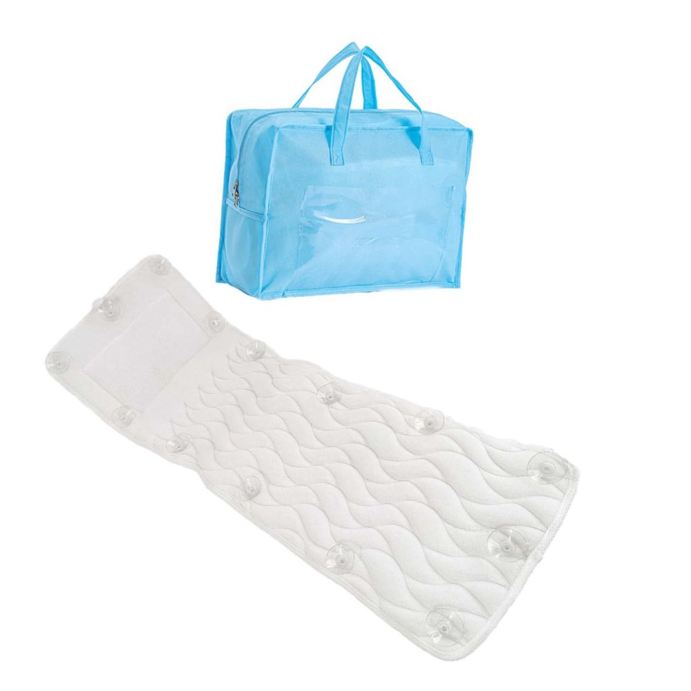 Anneome White Bathroom Suction Tub Pillow with Cloth Cover Neck and Head Support for Spa and Bath Relaxation and Comfortable Bath Pillow for Home and Hotel Use