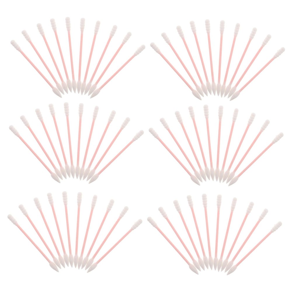 Beatifufu 500pcs Disposable Cotton Swabs with Pointed Spiral Tips Gentle Degreased Makeup Applicator Sticks for Sensitive Skin Precise Nail Lip Cleaning Dual-ended Cotton Buds for Makeup