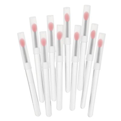 COOLHIYA 10pcs Silicone Lip Brush Set with Caps Mini Jelly Applicators for Lip Balm and Exfoliation Easy to Clean Reusable Tools for Natural Gradient Blending and Gentle Makeup