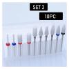 Nail Drill Bit Set, Nail Drill Bits Set for Manicure, 10pc Ceramic Nail Drill Bit Set Electric Machine Manicure Bits Rotary Burr Cuticle Tools(Set28 hh3) view 2