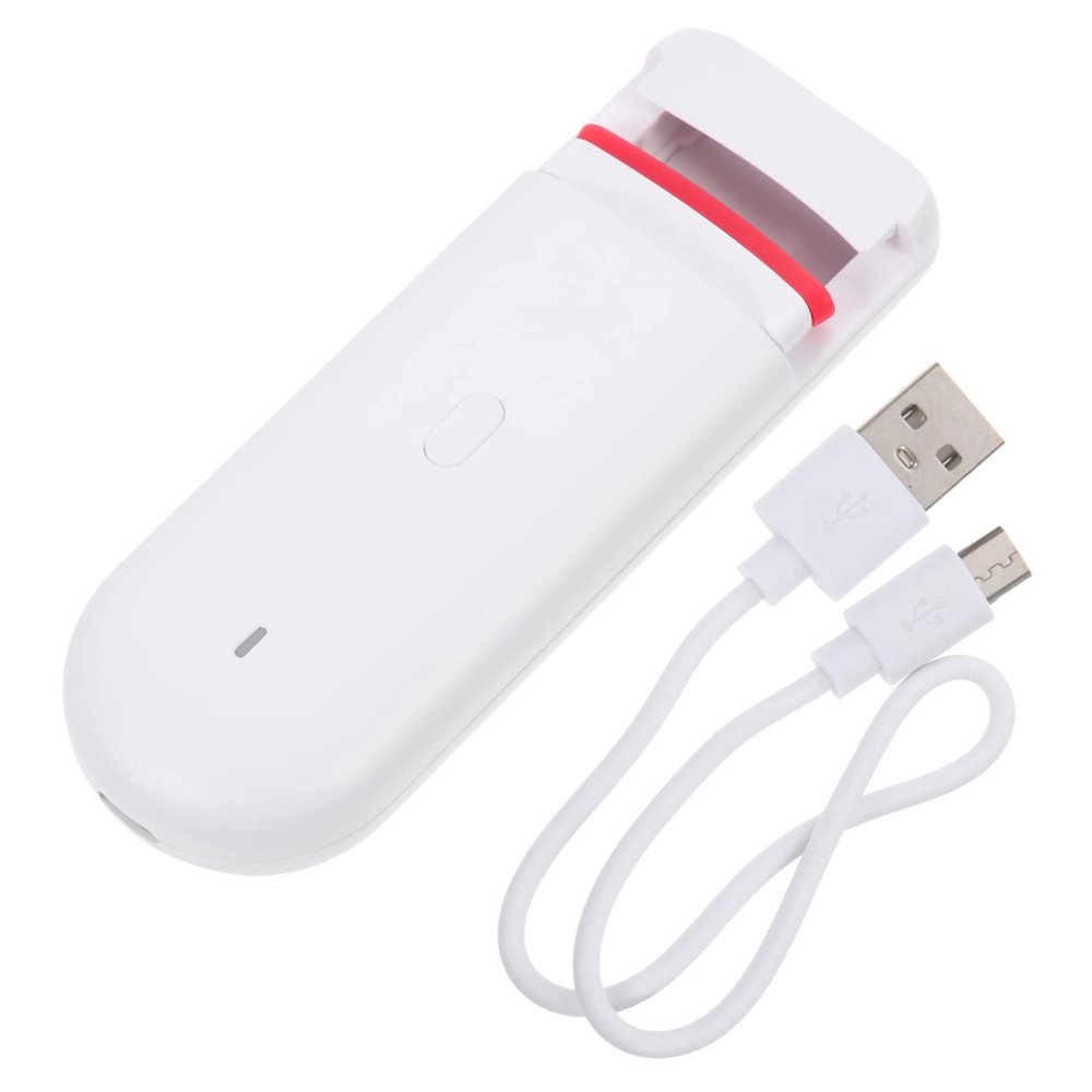 Beatifufu Electric Eyelash Curler Rechargeable with Intelligent Temperature Control Fast Heating Safe Lash Tool for Women and Portable White
