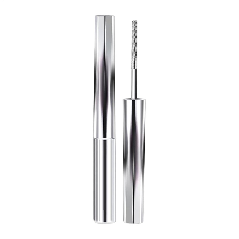 Metal Wand Mascara - Waterproof Thin Brush Mascara for Curling Lashes | Smudge-Proof Metal Applicator with Zero Clump Formula, Natural-Looking Eye Makeup for Long Lifted Lashes