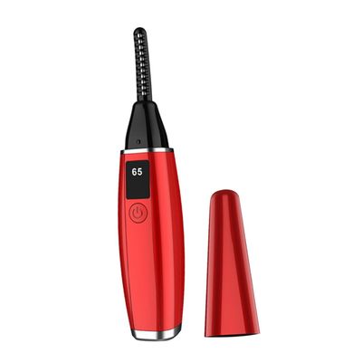 PLAFOPE USB Charging Electric Eyelash Curler with Two-Speed Smart Temperature Control Fast Heating Core Beauty Tool for Upper and Lower Lashes Portable Travel Eyelash Curler in Red