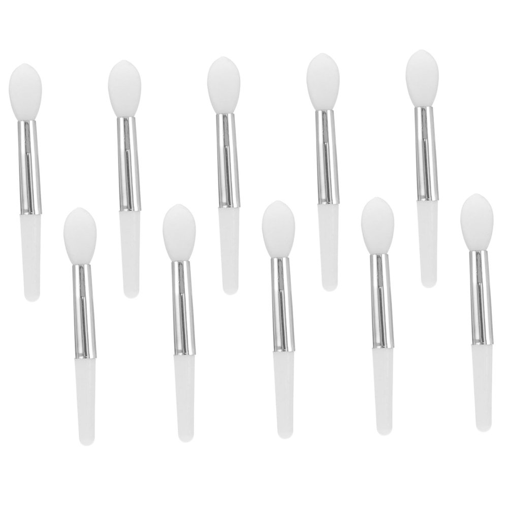 COOLHIYA 10pcs Mini Silicone Lip Brushes with Transparent Storage Box Soft Reusable Puff Makeup Applicators for Precise Lipstick Gloss Lip Treatment Application Portable and Easy to Clean