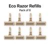 "Bamboo Reusable XOMO Razor Set for Men & Women  Includes 8 (Head Replacement) view 3