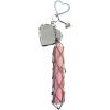 2-in-1 Lipstick Holder Keychain with Mirror - Stainless Steel Lip Gloss & Balm Case, Bling Crystal Purse Organizer for Women, Portable Cosmetic Storage Bag (A) view 1