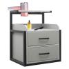 AngelcityCC Wall Mount Salon Station, Hair Styling Barber Station, Beauty Salon Spa Equipment with 2 Drawers and 2 Hair Dryer Holders view 1