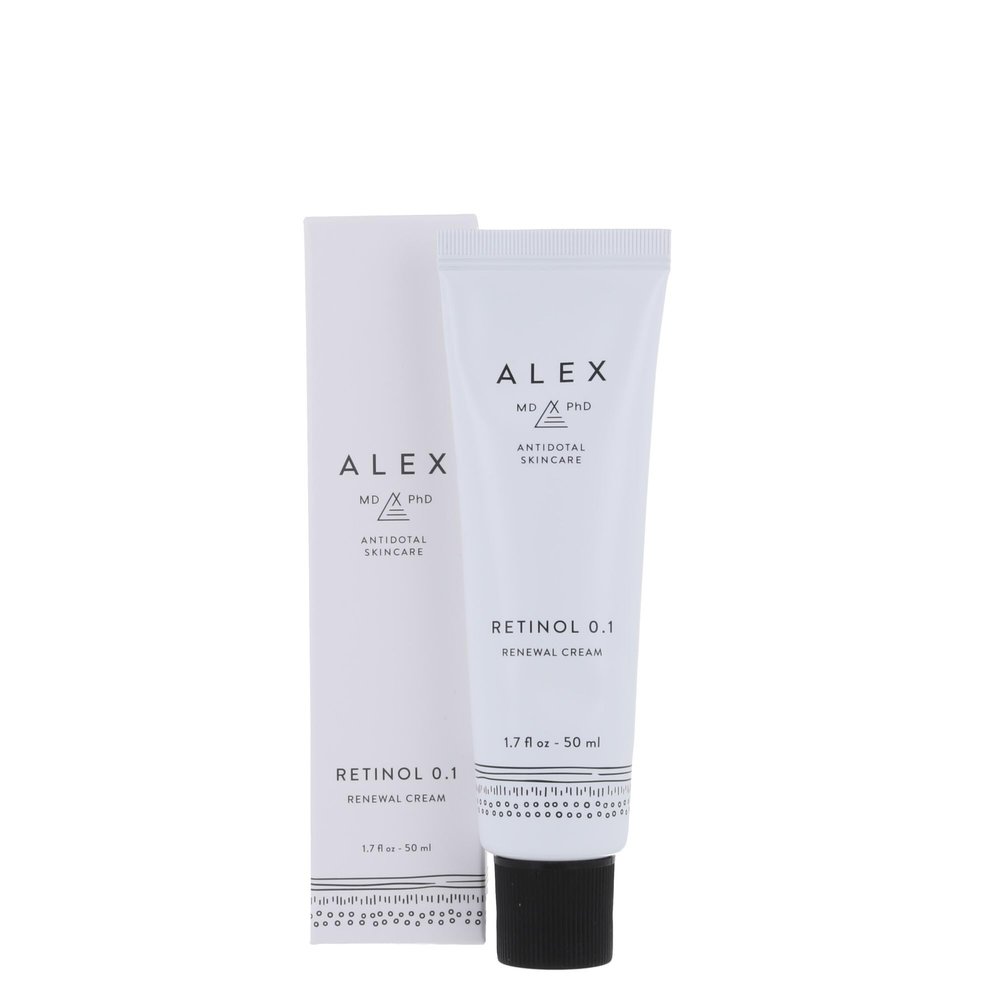 ALEX MD PhD Retinol 0.1 Renewal Cream with Bakuchiol, Niacinamide & 5 Ceramides  Anti-Aging and Texture Refining Night Moisturizer for Fine Lines, Uneven Tone & Post-Acne Marks  1.7 fl oz