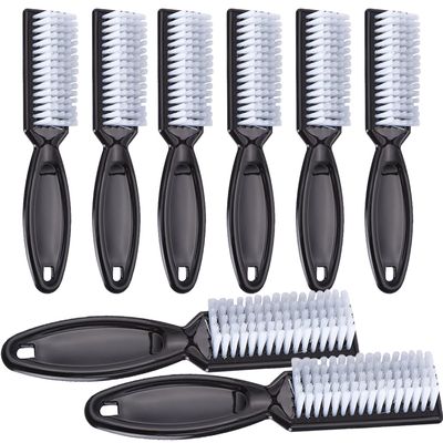 Handle Grip Nail Cleaning Brush, Hand Fingernail Cleaner Brush Manicure Tools Scrub Cleaning Brushes for Toes and Nails (8Pcs, Black)