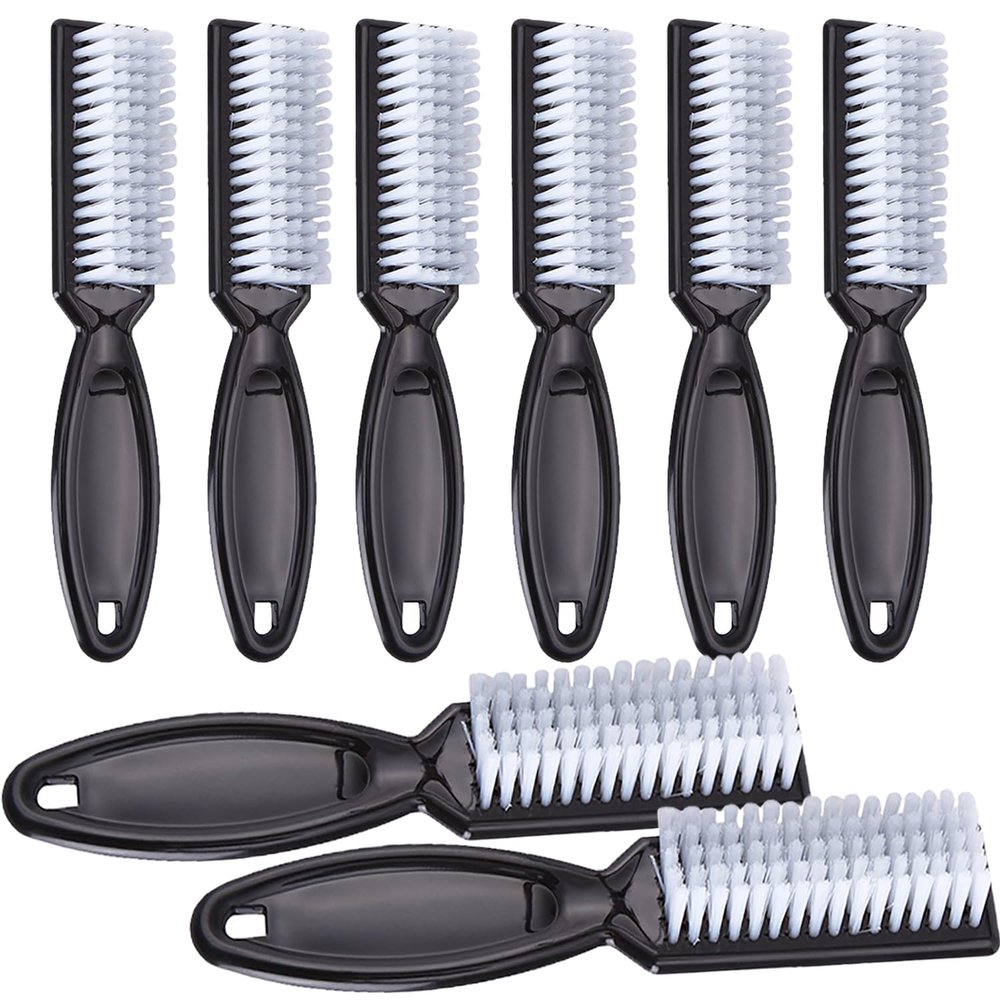Handle Grip Nail Cleaning Brush, Hand Fingernail Cleaner Brush Manicure Tools Scrub Cleaning Brushes for Toes and Nails (8Pcs, Black)