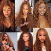 Light Brown Human Hair Bundles Deep Wave 34 Inch Brown Single Bundle Human Hair Extenion 1 Bundle Color 30# 100g Unprocessed Brazilian Virgin Double Weft view 2