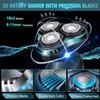 Electric Razor for Men, Electric Shavers for Men's Faces, Detachable Blade 3D Rotary for Shaving with Nose Trimmer Face Cleaning Brush Head Shavers, Wet/Dry/Waterproof Razors for Men Matte Green view 3