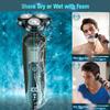 Electric Razor for Men, Electric Shavers for Men's Faces, Detachable Blade 3D Rotary for Shaving with Nose Trimmer Face Cleaning Brush Head Shavers, Wet/Dry/Waterproof Razors for Men Matte Green view 4