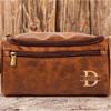 Vintage Monogram - Personalized Leather Toiletry Bag, Custom Brown Leather Toiletry Bag for Men, Vintage Mens Travel Toiletry Bags, Monogrammed Toiletry Travel Bag, Travel Gifts for Men Dad Husband view 1