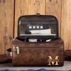 Vintage Monogram - Personalized Leather Toiletry Bag, Custom Brown Leather Toiletry Bag for Men, Vintage Mens Travel Toiletry Bags, Monogrammed Toiletry Travel Bag, Travel Gifts for Men Dad Husband view 3