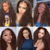 Chocolate Brown Human Hair Bundles Curly Wave 28 Inch Dark Brown Single Bundle Human Hair Extenion 1 Bundle Color #4 100g Unprocessed Brazilian Virgin Double Weft view 3
