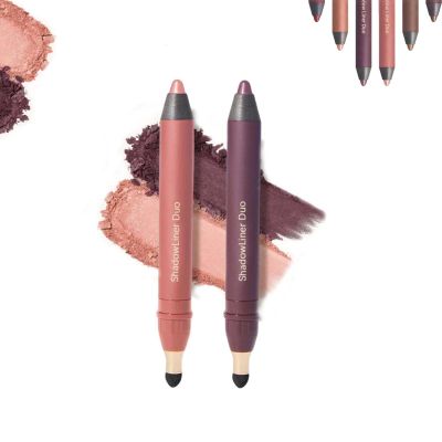 AHFBF Shadow Liner Duo, Perfect Color Duo-Shadow Linerr 2-in-1 Eyeliner & Eyeshadow, Shadows Liner Duoo, Plum Eyeshadow Stick (Smolder+ Hypnotic)