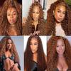 Light Brown Human Hair Bundles Water Wave 28 Inch Brown Single Bundle Human Hair Extenion 1 Bundle Color 30# 100g Unprocessed Brazilian Virgin Double Weft view 3
