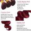 Burgundy Human Hair Bundles Body Wave 24 Inch Wine Red Single Bundle Human Hair Extenion 1 Bundle Color #99j 100g Unprocessed Brazilian Virgin Double Weft view 3