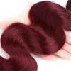 Burgundy Human Hair Bundles Body Wave 24 Inch Wine Red Single Bundle Human Hair Extenion 1 Bundle Color #99j 100g Unprocessed Brazilian Virgin Double Weft view 4
