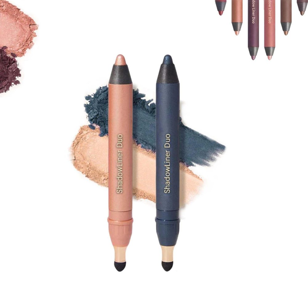 AHFBF Shadow Liner Duo, Perfect Color Duo-Shadow Linerr 2-in-1 Eyeliner & Eyeshadow, Shadows Liner Duoo, Plum Eyeshadow Stick (Seduce+ Envy)