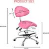 BSNANCA Adjustable Rolling Stool with Back Support - Ergonomic Hydraulic Swivel Chair for Dental Spa, Salon, Massage, and Tattoo Procedures (White) view 2