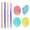 8 Pcs Skin Care Silicone Face Scrubber with Razor for Women Face, Face Exfoliator Scrubber with Face Razors for Women Dermaplaning, Blackhead & Acne Pore Care, Reusable view 1