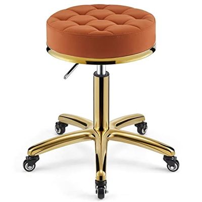BSNANCA Adjustable Rolling Stool - Heavy-Duty Hydraulic Metal Chair with Ergonomic Design for Comfort, Ideal Barber, Salon, Clinic, Office Use (G)
