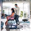 BSNANCA Adjustable Rolling Stool - Heavy-Duty Hydraulic Metal Chair with Ergonomic Design for Comfort, Ideal Barber, Salon, Clinic, Office Use (G) view 2