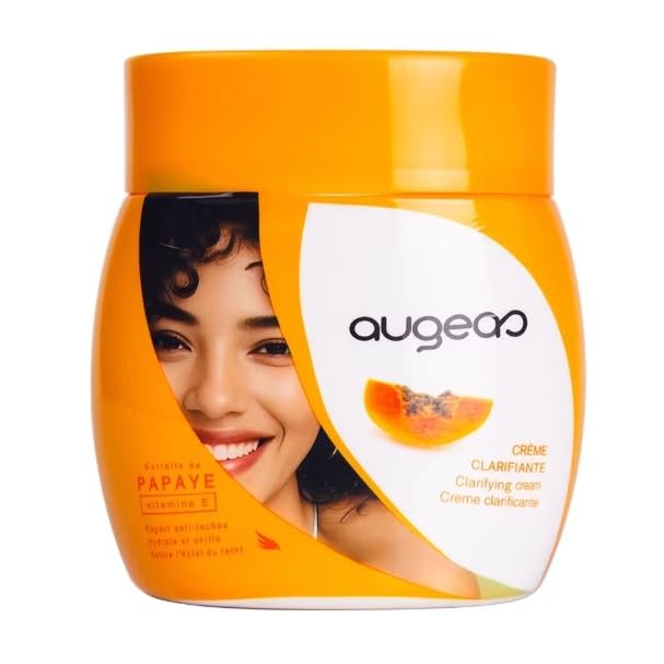 Papaya Clarifying Face and Body Cream with Vitamin E, Orange, Gentle Soothing Firming for Youthful Radiance, Moisturizing Skin Brightening Treatment