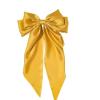 Bowknot Barrette, Jumbo Silky Satin Bow Hair Clip with Long Tails for Women and Girls, Large French Metal Hair Slide Clips and Hair Accessories (Yellow) view 1
