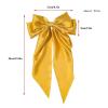 Bowknot Barrette, Jumbo Silky Satin Bow Hair Clip with Long Tails for Women and Girls, Large French Metal Hair Slide Clips and Hair Accessories (Yellow) view 2