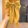 Bowknot Barrette, Jumbo Silky Satin Bow Hair Clip with Long Tails for Women and Girls, Large French Metal Hair Slide Clips and Hair Accessories (Yellow) view 3