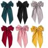 Bowknot Barrette, Jumbo Silky Satin Bow Hair Clip with Long Tails for Women and Girls, Large French Metal Hair Slide Clips and Hair Accessories (Yellow) view 4