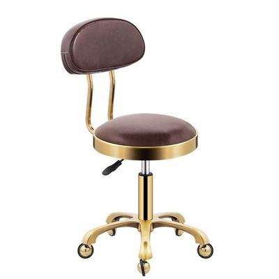 BSNANCA Adjustable Rolling Stool with Back Rest - Comfortable Swivel on Wheels for Salon, Massage, Clinic, Bar, Office Use, Heavy Duty Hydraulic Metal (B)