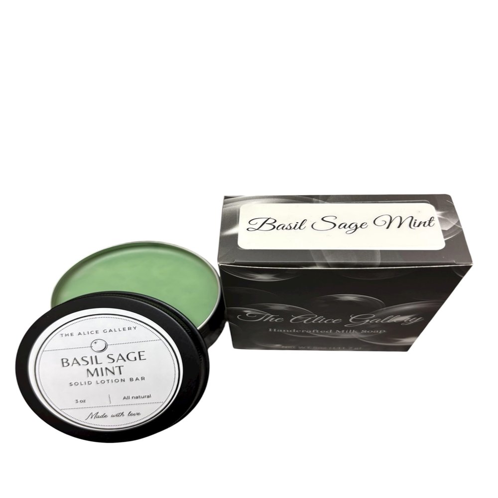 3oz Solid Body Butter and 5oz Goat Milk Handmade Soap set (Basil, Sage, Mint)