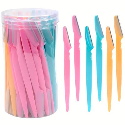 30 Pack Facial Razors for Women with Storage Container  Eyebrow Shaper and Face Hair Trimmer for Lip, Chin & Peach Fuzz  Portable Non-Electric Dermaplaning Tools for Smooth Skin Care Routine