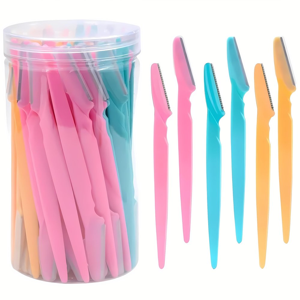 30 Pack Facial Razors for Women with Storage Container  Eyebrow Shaper and Face Hair Trimmer for Lip, Chin & Peach Fuzz  Portable Non-Electric Dermaplaning Tools for Smooth Skin Care Routine