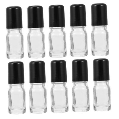 LALADEFIEE 25pcs Clear Glass Roll Bottles Refillable Essential Oil Perfume Dispenser Travel-friendly Small Portable Vials with Smooth Glass Roller Balls