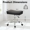 Adjustable Height Backless Rolling Stool - Leather Hydraulic Salon Chair for Spa, Tattoo, Mechanic & Garage Work - Set of 4 Low Rolling Stools view 3
