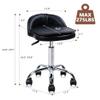 Adjustable Rolling Swivel Salon Stool with Backrest - Set of 2, Height-Adjustable Drafting Chair for Tattoo, Facial, Medical Spa Use - Black Design view 2